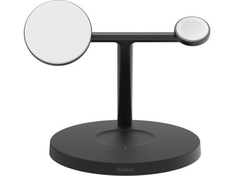 Belkin 3-in-1 Qi2 15W Ladestativ (sort) Trådløs lader