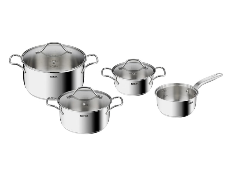 Tefal Intuition 7-delers grytesett i ubelagt rustfritt stål B864S734 Tilbehør til stekeovn og komfyrer