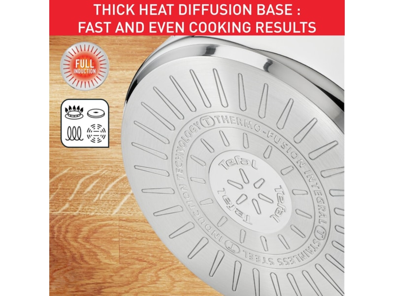 Tefal Intuition 7-delers grytesett i ubelagt rustfritt stål B864S734 Tilbehør til stekeovn og komfyrer