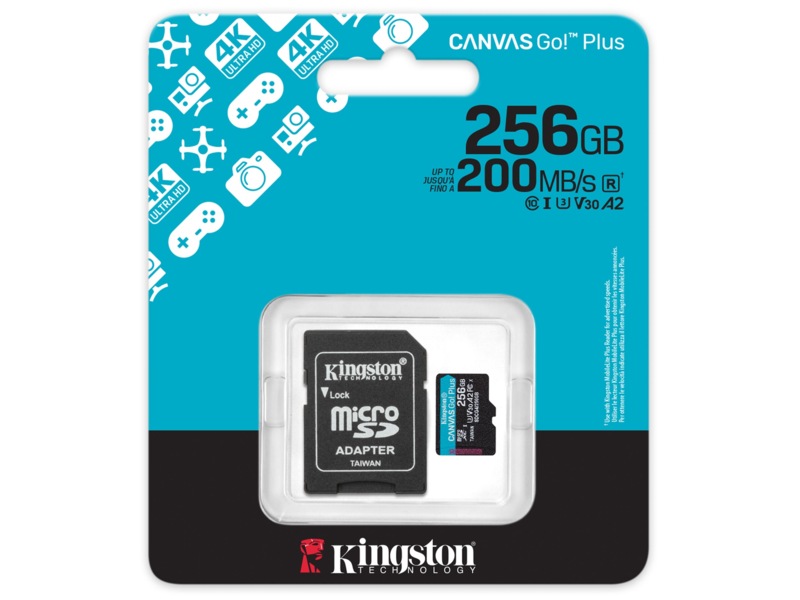 Kingston Canvas Go! Plus microSD 256GB Minnekort til foto & video