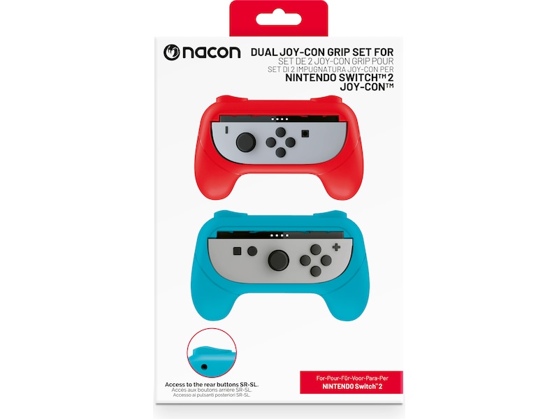 Nacon Joy-Con Grip for Nintendo Switch 2 (blå/rød) Tilbehør til spillkonsoller