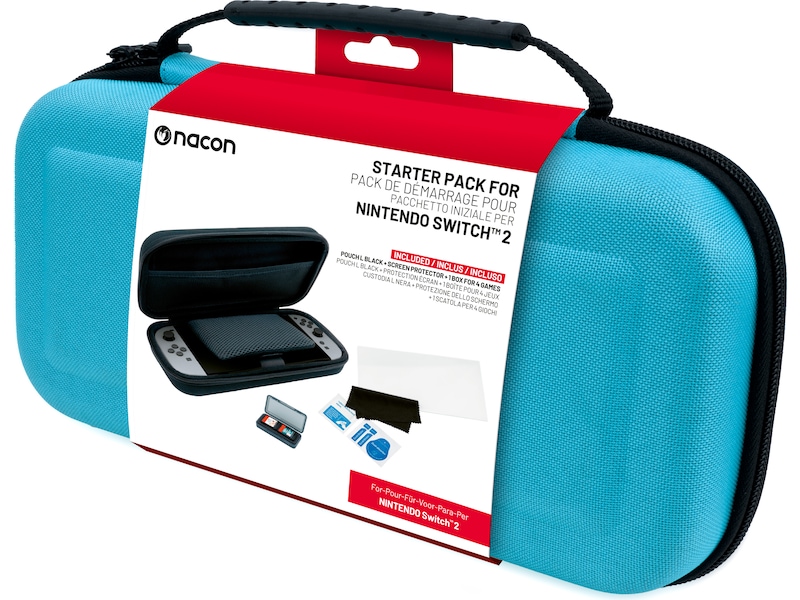 Nacon Rigid Pouch L pakke for Nintendo Switch 2 (blå) Tilbehør til spillkonsoller