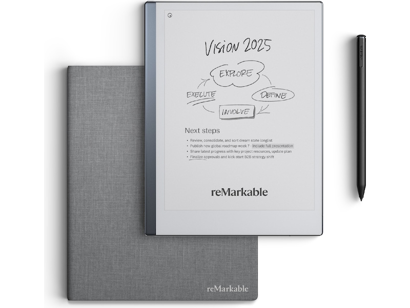 reMarkable 2 10,3" 8GB inkl. Marker Plus og Book Folio (grå polymervev) Digitale notatblokker