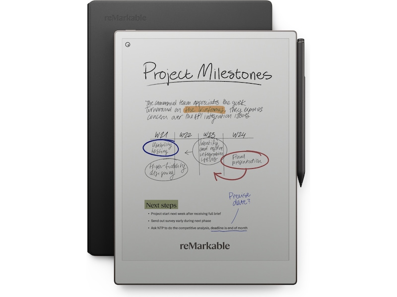 reMarkable Paper Pro 11,8" 64GB inkl. Marker Plus og Book Folio (sort skinn) Digitale notatblokker