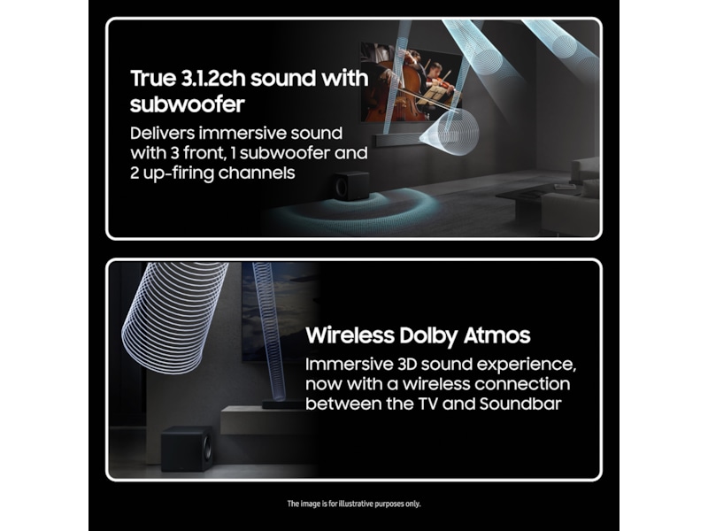 Samsung HW-QS710F soundbar med subwoofer (2025) Lydplanker