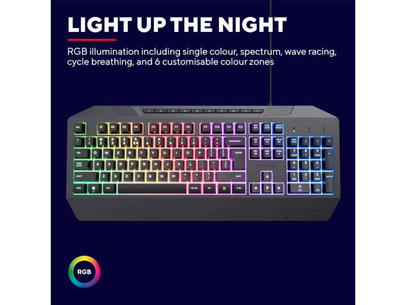 Trust GTX 836 Evocx Illuminated Gamingtastatur Gamingtastatur