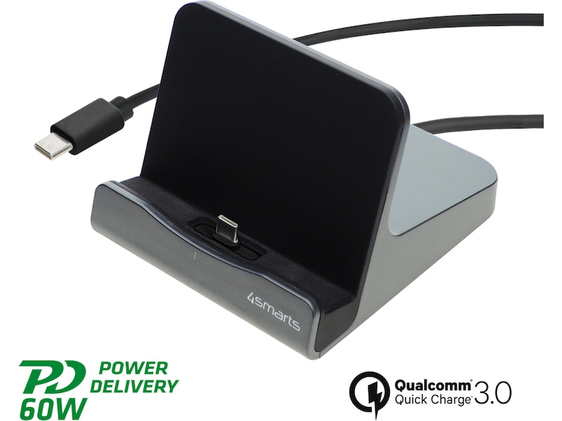 4smarts 60W USB-C Ladestasjon (sort) Ladestasjon