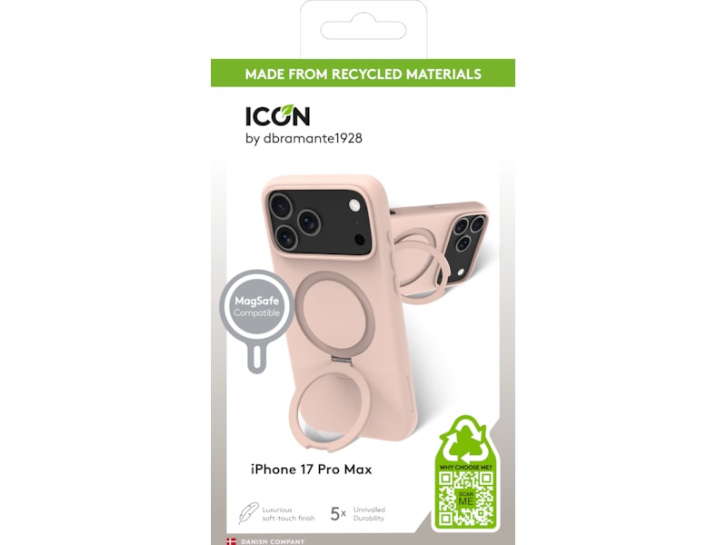 dbramante1928 iPhone 17 Pro Max Roskilde skinndeksel (pink sand) Mobildeksel