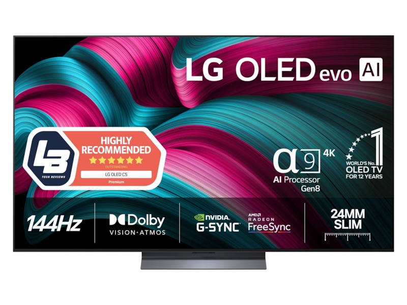 LG 77" C5 AI 4K OLED Smart TV (2025) + Soundbar 70 - 79 tommer TV