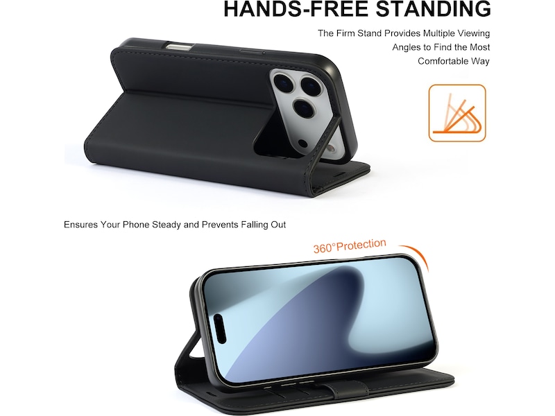 iiglo iPhone 17 Pro Max Lommebokdeksel (sort) Mobildeksel