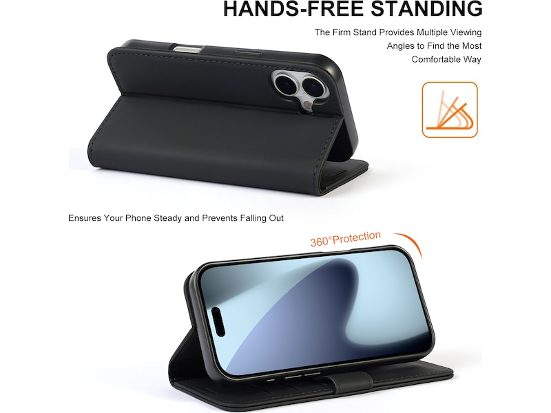 iiglo iPhone 17 Lommebokdeksel (sort) Mobildeksel