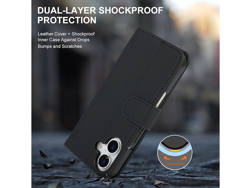 iiglo iPhone 17 Lommebokdeksel (sort) Mobildeksel