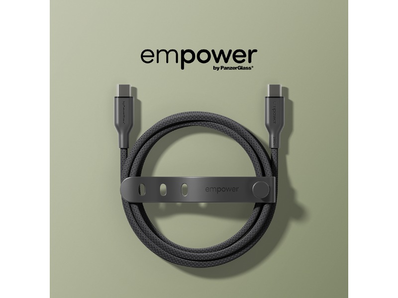 PanzerGlass Racing 60W USB-C kabel, 2m (sort) USB-kabler