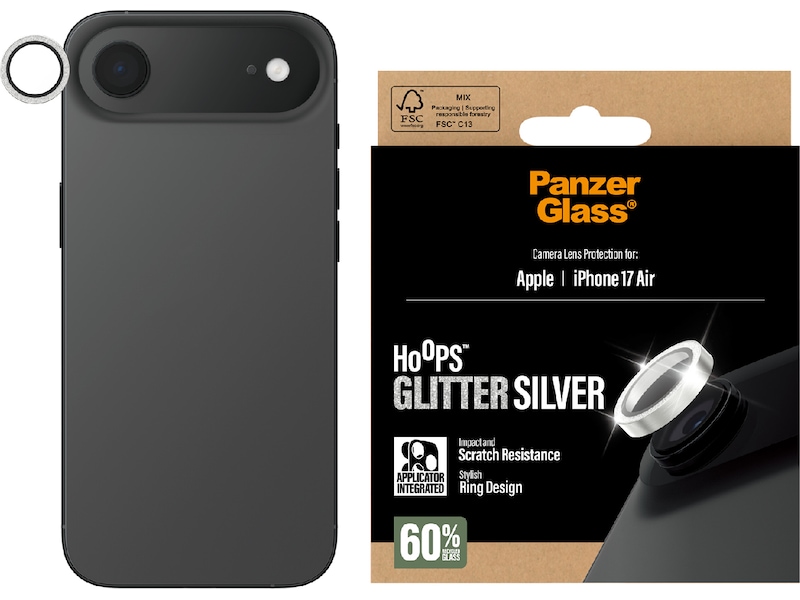 PanzerGlass iPhone Air Hoops Linsebeskytter (glitter silver) Skjermbeskytter