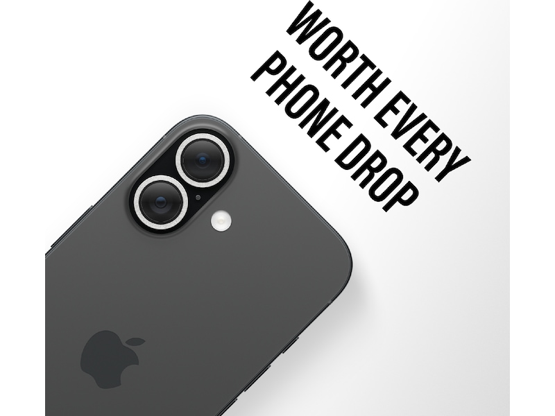 PanzerGlass iPhone 17 / 16 / 16 Plus Hoops Linsebeskytter (glitter silver) Skjermbeskytter