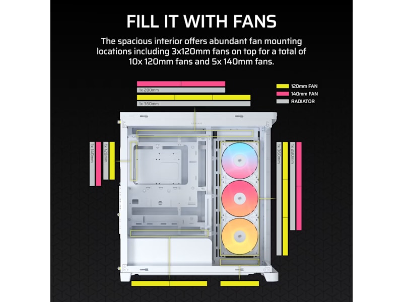 Corsair FRAME 4500X RS-R ARGB Mid Tower (hvit) Midi tower