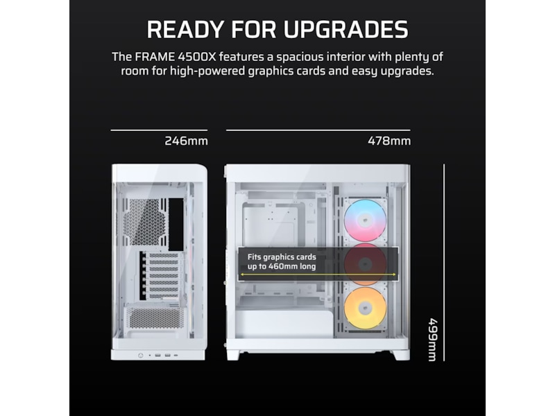 Corsair FRAME 4500X RS-R ARGB Mid Tower (hvit) Midi tower