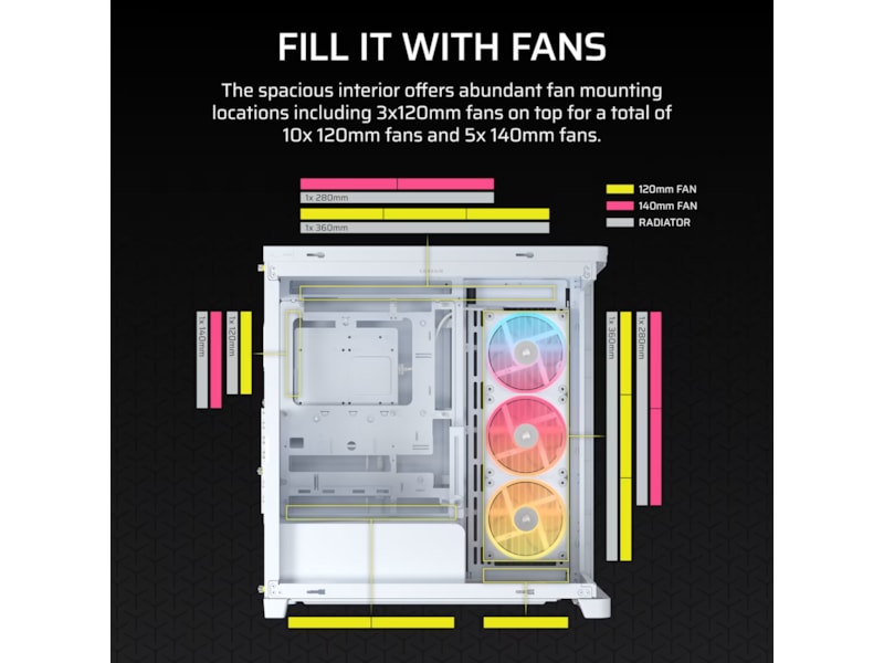 Corsair FRAME 4500X LX-R RGB Mid Tower (hvit) Midi tower