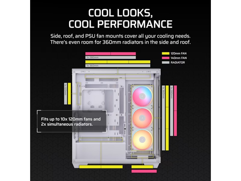 Corsair 3500X LXR LINK Mid Tower (hvit) Midi tower