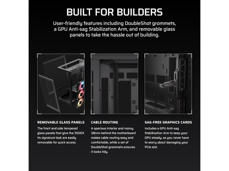 Corsair 3500X RSR ARGB Mid Tower (sort) Midi tower