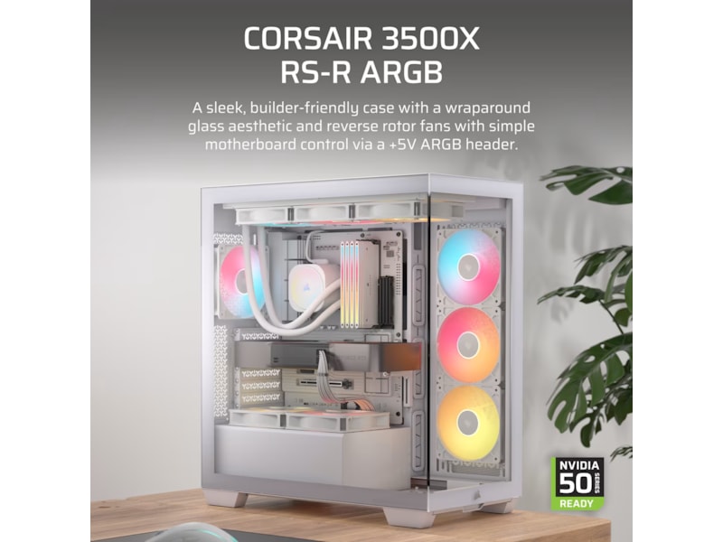 Corsair 3500X RSR ARGB Mid Tower (hvit) Midi tower