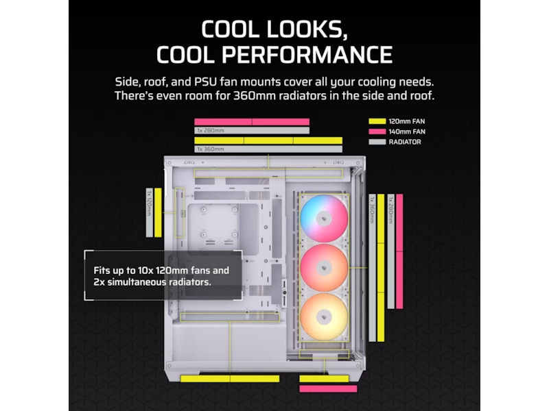 Corsair 3500X RSR ARGB Mid Tower (hvit) Midi tower