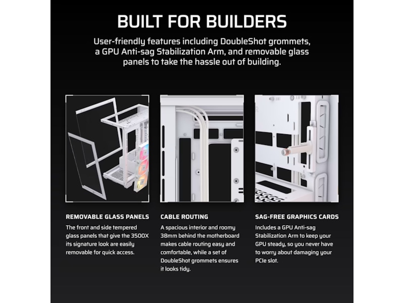 Corsair 3500X RSR ARGB Mid Tower (hvit) Midi tower