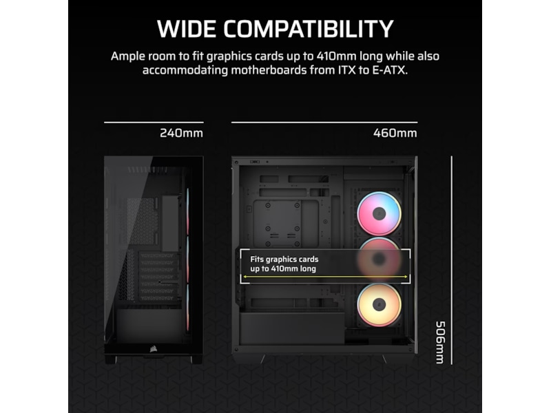 Corsair 3500X LXR LINK Mid Tower (sort) Midi tower