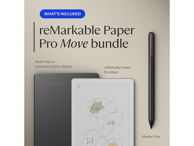 reMarkable Paper Pro 7.3" inkl. Marker Plus & Book Folio (sort skinn) Digitale notatblokker