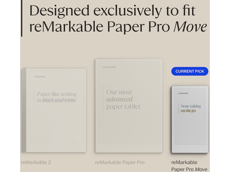reMarkable Paper Pro Move Book Folio (grå) Tilbehør til digitale notatblokker