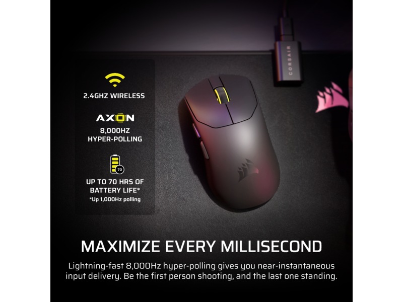 Corsair Sabre v2 Pro Ultralight Trådløs Gaming Mus (hvit) Gamingmus