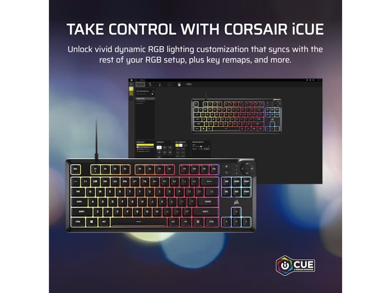 Corsair K55 CORE TKL RGB Gamingtastatur (sort) Gamingtastatur