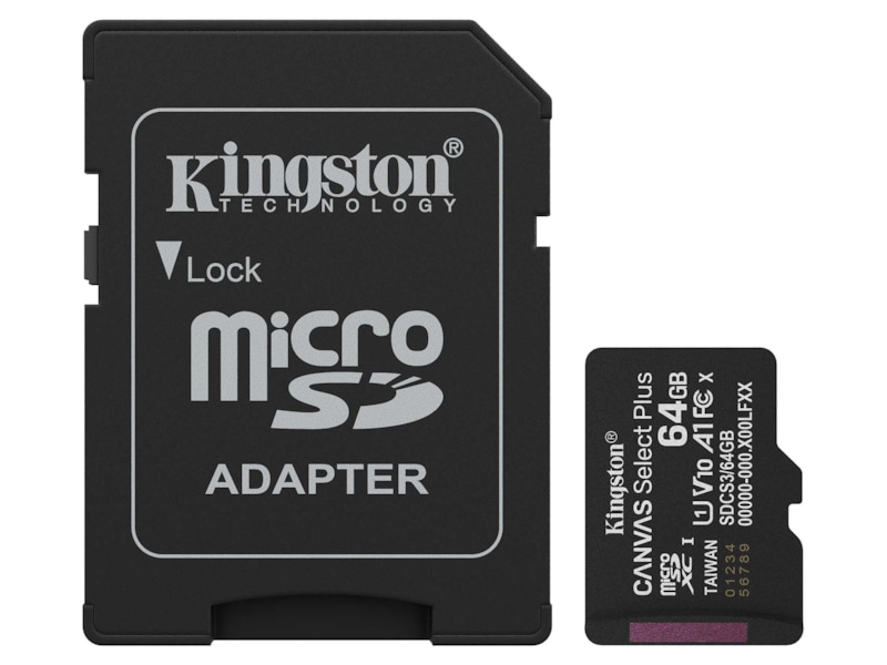 Kingston microSDXC Canvas Select Plus 64GB Minnekort til foto & video