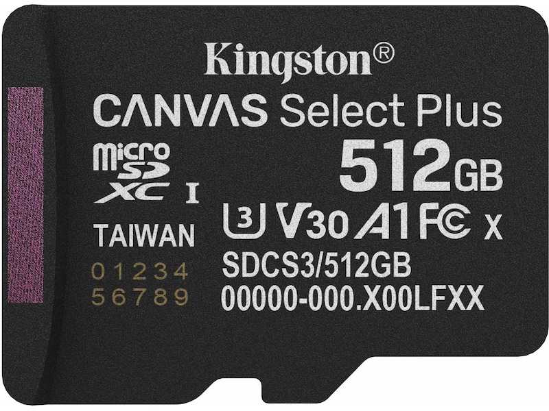 Kingston microSDXC Canvas Select Plus 512GB Minnekort til foto & video