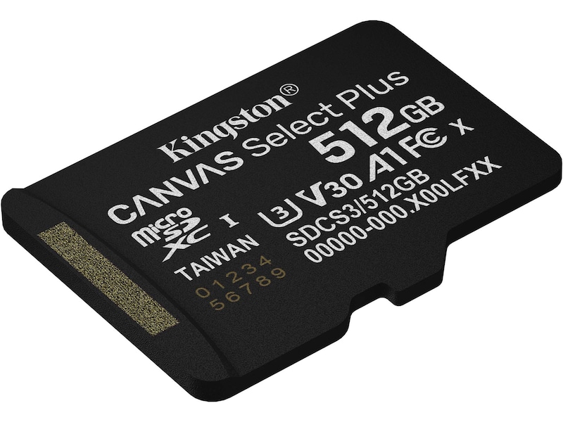 Kingston microSDXC Canvas Select Plus 512GB Minnekort til foto & video