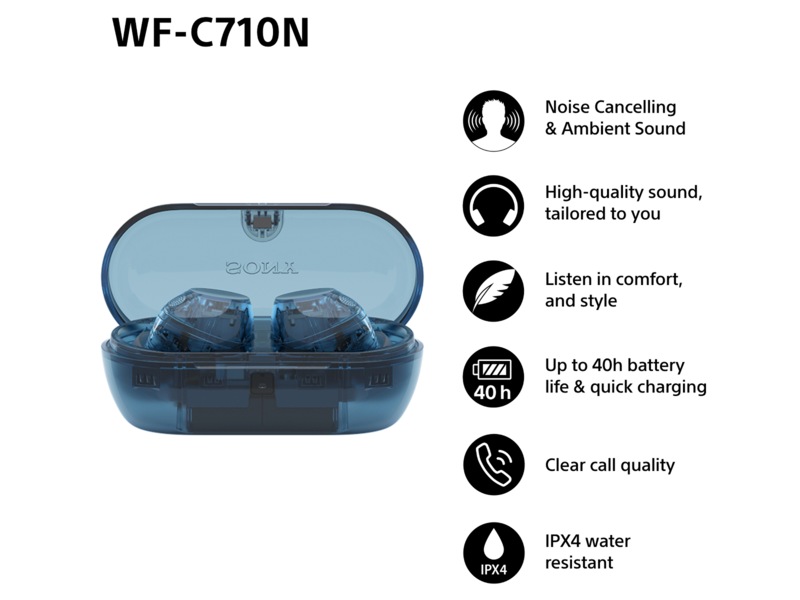 Sony WF-C710N Trådløse ørepropper, In-ear (blå) -B-Grade Demo headset