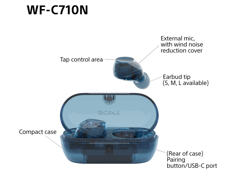 Sony WF-C710N Trådløse ørepropper, In-ear (blå) -B-Grade Demo headset