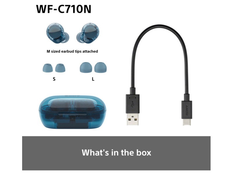 Sony WF-C710N Trådløse ørepropper, In-ear (blå) -B-Grade Demo headset