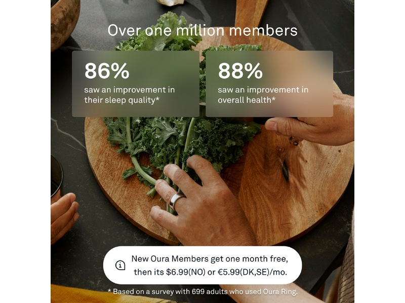 Oura Ring 4 Smart Ring str. 5 (sølv) -B-Grade Demo tilbehør til mobiler & klokker