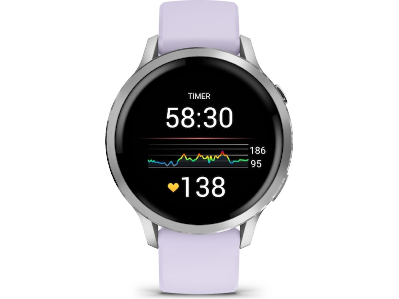 Garmin Venu 4 41mm GPS (silver/periwinkle) -B-Grade Demo klokker