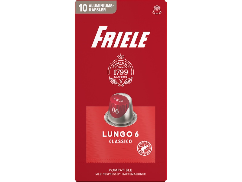 Friele Lungo Classico 6 10-pakk Kaffekapsler