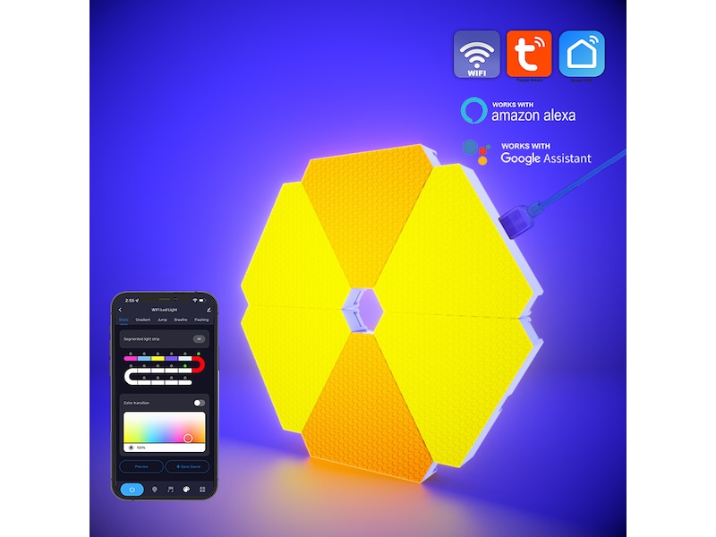 Mission SG Radiance T RGB Vegglampe 6 Paneler Led strips & underholdning