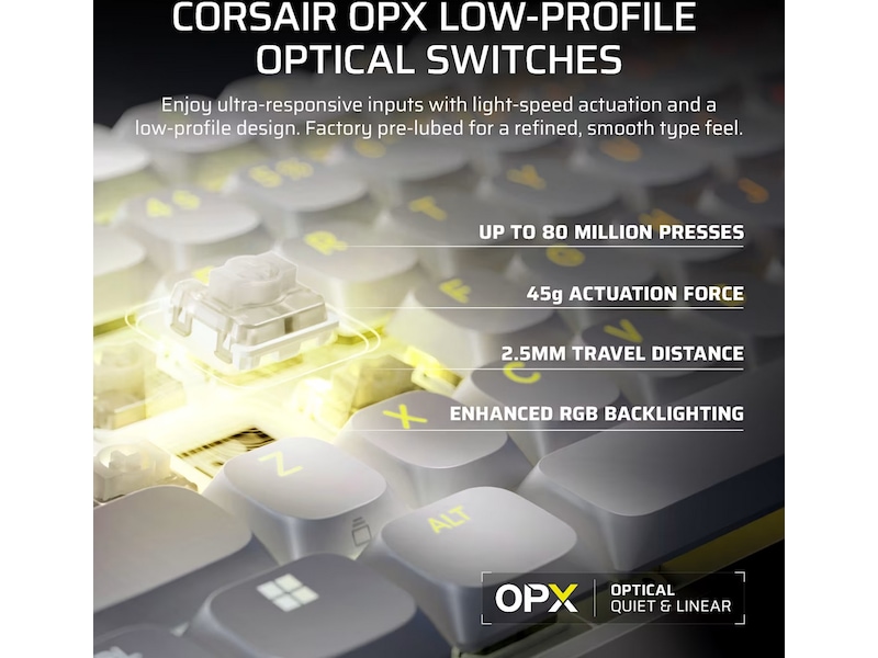 Corsair Vanguard Air 99 Trådløst Gamingtastatur (hvit) Gamingtastatur