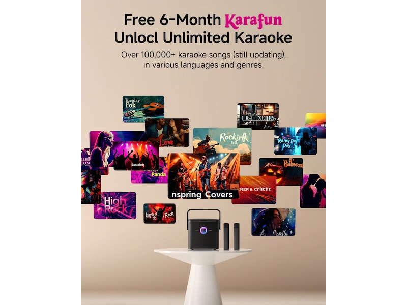 Nedis Ikarao Shell S3 Karaokehøyttaler 80W Trådløs / Bluetooth-høyttaler