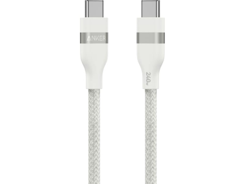 Anker 240W USB-C flettet kabel 0,9m (hvit) USB-kabler