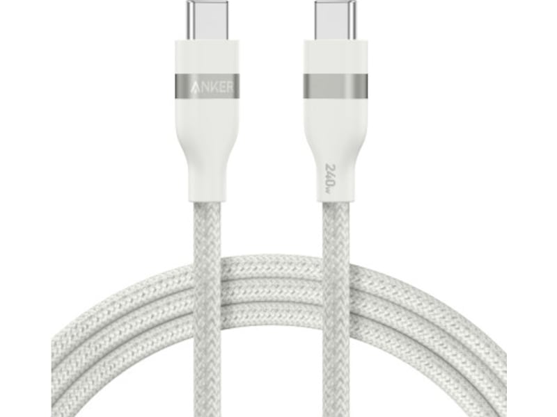 Anker 240W USB-C flettet kabel 0,9m (hvit) USB-kabler