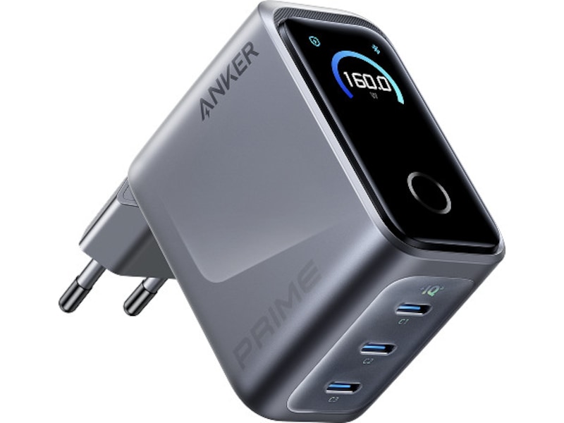 Anker Prime 160W 3 porter lader (sølv) Mobilladere