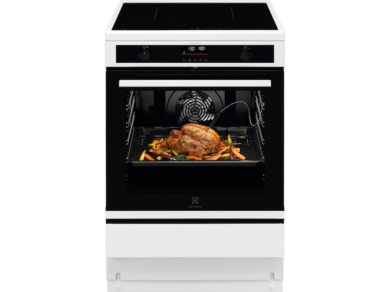 Electrolux 600 SteamBake induksjon 60 cm pyrolyse (hvit) Komfyr