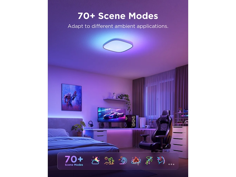 Govee 30cm RGBWW + RGBIC Smart firkantet taklampe Taklampe