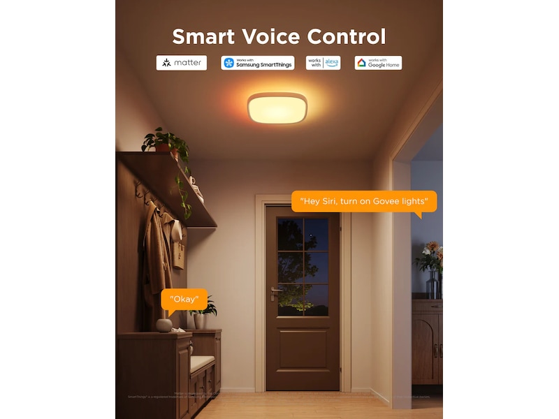 Govee 30cm RGBWW + RGBIC Smart firkantet taklampe Taklampe